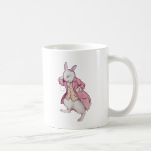 アリスのチャーミングで白いウサギ コーヒーマグカップ