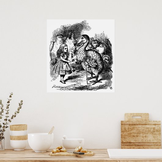 アリスのワンダーランド冒険イラストレーション ポスター (キッチン)