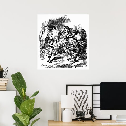 アリスのワンダーランド冒険イラストレーション ポスター (ホームオフィス)
