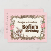 アリスのワンダーランド招待葉書 インビテーションポストカード (正面/裏面)