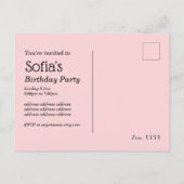 アリスのワンダーランド招待葉書 インビテーションポストカード (裏面)