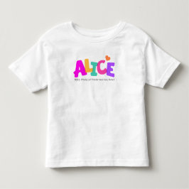 アリスの一流の意味女の子の泡は服装に文字を入れます トドラーTシャツ