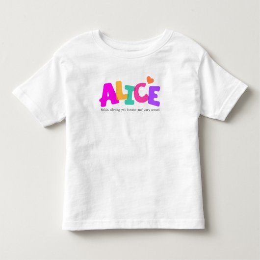 アリスの一流の意味女の子の泡は服装に文字を入れます トドラーTシャツ (正面)