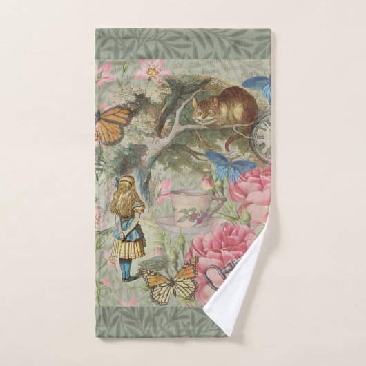 アリスの不思議の国のチェシャ猫 ツリー ガーデン バスタオルセット (ハンドタオル)