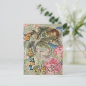 アリスの不思議の国のチェシャ猫 ツリー ガーデン ポストカード (スタンド正面)