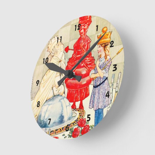 アリスの歌:魚のなぞなぞは ラウンド壁時計 (傾斜)