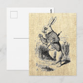 アリスの白うさぎヴィンテージイラストレーションはがき ポストカード (正面/裏面)