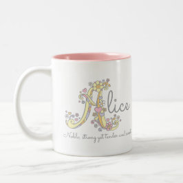 アリスの装飾的な名前および意味マグ ツートーンマグカップ