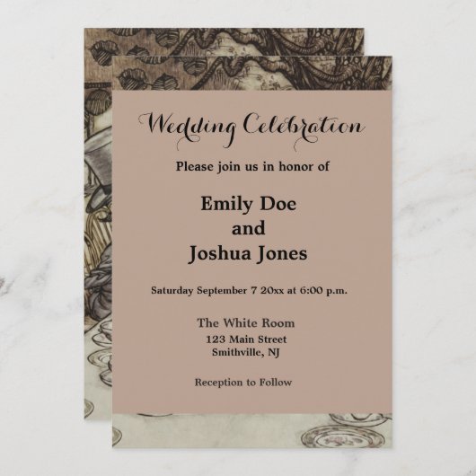 アリスの誕生日じゃないパーティー ウサギ ハッター 招待状 (正面/裏面)