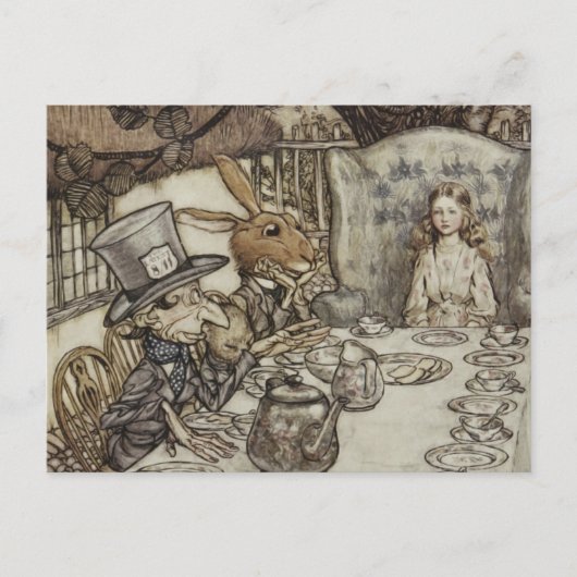 アリスの誕生日じゃないパーティー ラビット ハッター ポストカード (正面)