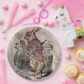 アリスの#inの不思議の国のウサギのスケッチの芸術 ペーパープレート (パーティー)