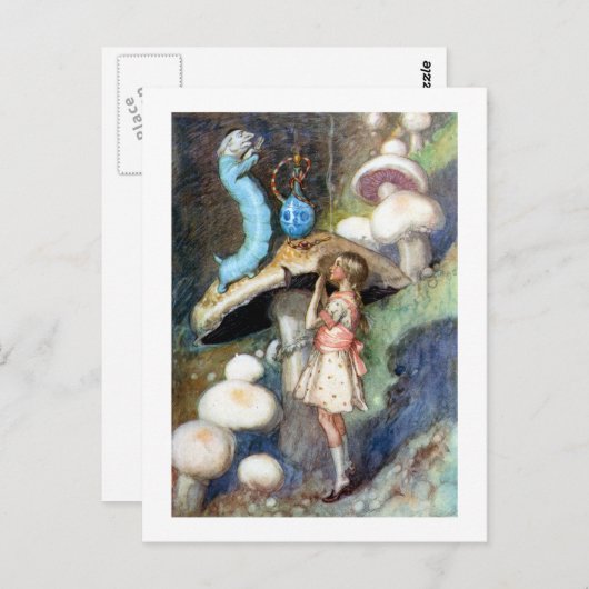 アリスはいもむしにアドバイスをもってこようとして ポストカード (正面/裏面)