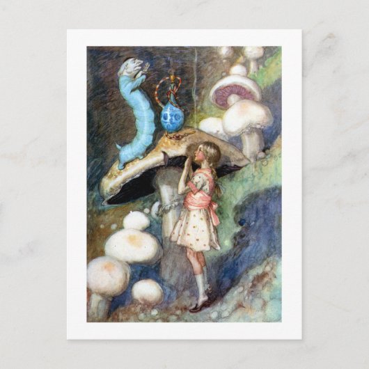 アリスはいもむしにアドバイスをもってこようとして ポストカード (正面)