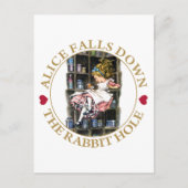 アリスはウサギの巣穴不思議の国にころびます ポストカード (正面)