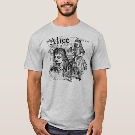 アリスはコラージュを飲む Tシャツ (正面)