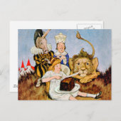 アリスはライオンを言います及びユニコーンのケーキはそれをよりよくさせます ポストカード (正面/裏面)