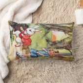 アリスは不思議の国に白いウサギを後を追います ランバークッション (ブランケット)