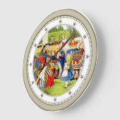 アリスは不思議の国のハートの女王に会います ラージ壁時計 (傾斜)