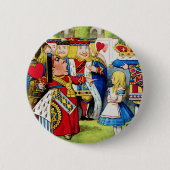 アリスは不思議の国のハートの女王に会います 缶バッジ (正面)