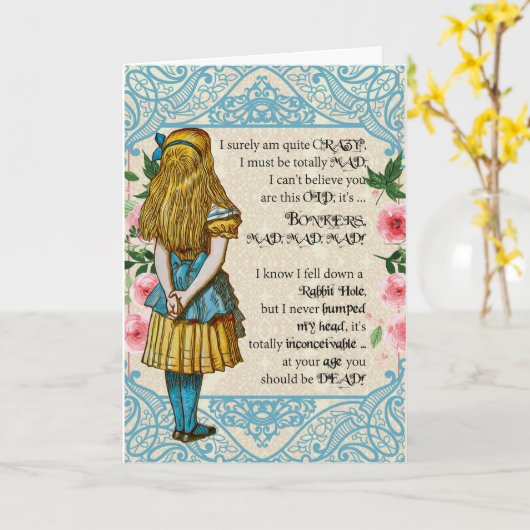 アリスは丘の誕生日カードの上おもしろい- カード (黄色い花)