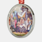 アリスは公爵夫人およびPicのベビーに会います メタルオーナメント (左)