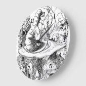 アリスは幼虫-不思議の国のアリス--に会います ラージ壁時計 (傾斜)