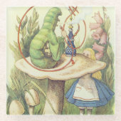 アリスは毛虫に出くわす ガラスコースター (正面)