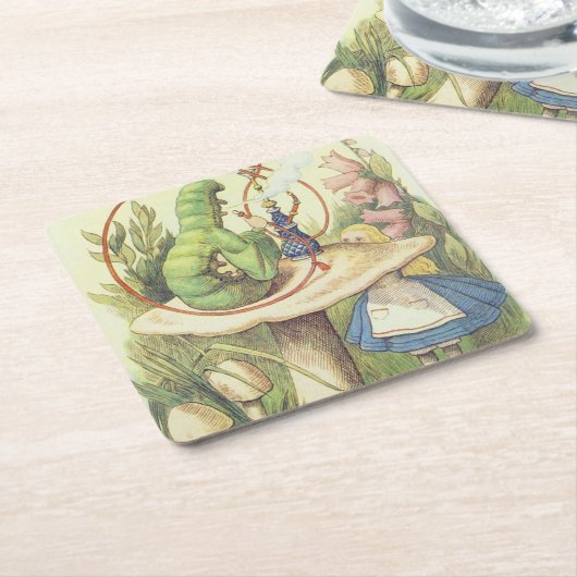 アリスは毛虫に出くわす スクエアペーパーコースター (アングル)