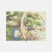 アリスは毛虫に出くわす フリースブランケット (正面(横))