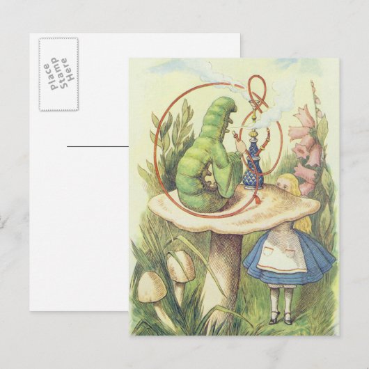 アリスは毛虫に出くわす ポストカード (正面/裏面)