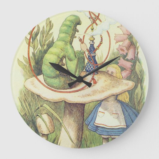 アリスは毛虫に出くわす ラージ壁時計 (正面)