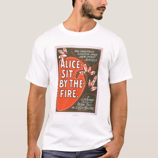 アリスは火の大ロンドンの演劇ポスターによって坐ります Tシャツ (正面)