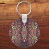 アリスアスター紫の抽象芸術柄 キーホルダー (正面)