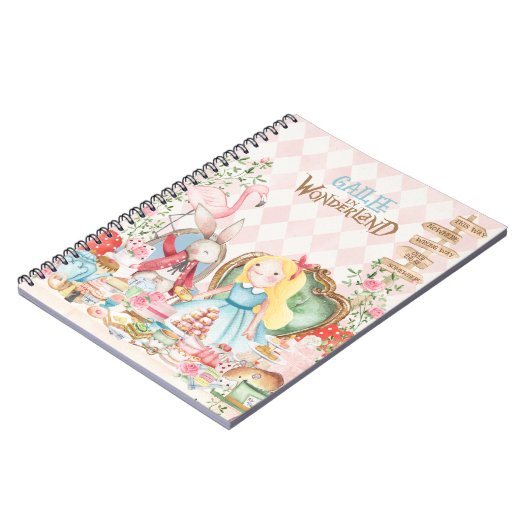 アリスアドベンチャーインウォダーランド誕生日ティーパーティー ノートブック (左側)