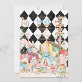 アリスアドベンチャーインウォダーランド誕生日ティーパーティー 招待状 (正面)