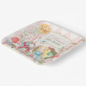 アリスアドベンチャーインウォダーランド赤ちゃんシャワー茶パーティー ペーパープレート (傾斜あり)