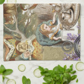 アリスアドベンチャーインワンダーランド不機嫌ティーパーティー キッチンタオル (折り畳み)