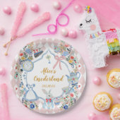 アリスインオネダーランドお洒落誕生日 ペーパープレート (パーティー)