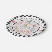 アリスインオネダーランドティーパーティーガールファースト誕生日 ペーパープレート (アングル)