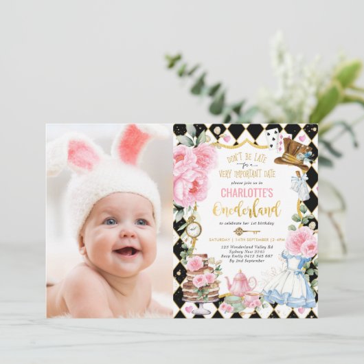 アリスインオネダーランドハイティー不機嫌帽子屋誕生日 招待状 (スタンド正面)