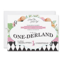 アリスインオネダーランドファースト誕生日招待状