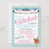 アリスインオネダーランドファースト誕生日招待状 招待状 (正面)