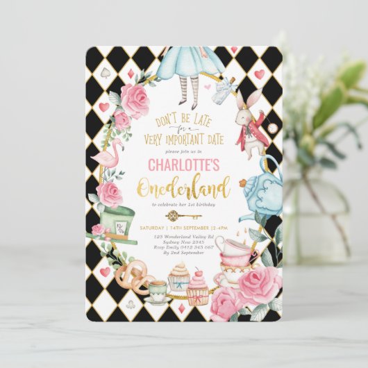 アリスインオネダーランド誕生日不機嫌ハッターティーパーティー 招待状 (スタンド正面)