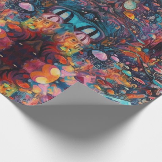 アリスインサイケデリックワンダーランドガールテーマ ラッピングペーパー (角)