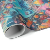 アリスインサイケデリックワンダーランドガールテーマ ラッピングペーパー (ロールコーナー)