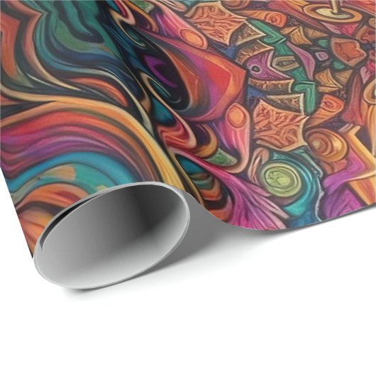 アリスインサイケデリックワンダーランドブルーガールテーマ ラッピングペーパー (ロールコーナー)