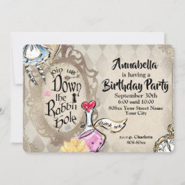 アリスインワンダーランドうさぎの穴パーティー 招待状