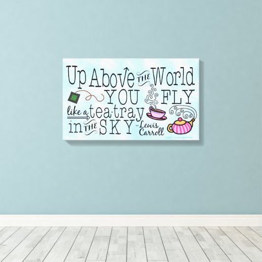 アリスインワンダーランドお洒落ティーキャロール引用文 キャンバスプリント (インサイチュ (ウッドフロア))