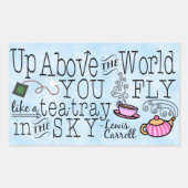 アリスインワンダーランドお洒落ティーキャロール引用文 長方形シール (正面)