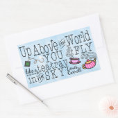 アリスインワンダーランドお洒落ティーキャロール引用文 長方形シール (封筒)